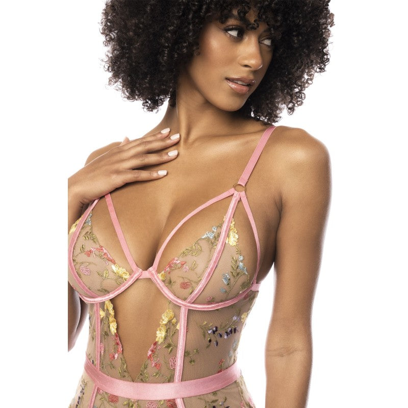 Body guépière avec dentelle brodée florale Sydney
