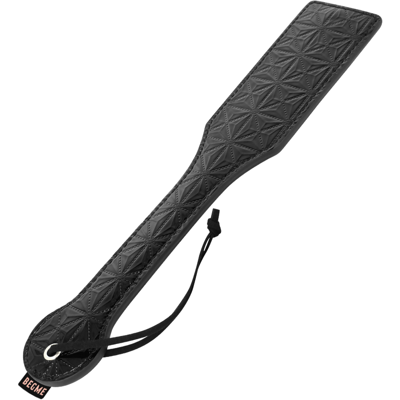 Paddle en cuir végétalien noir