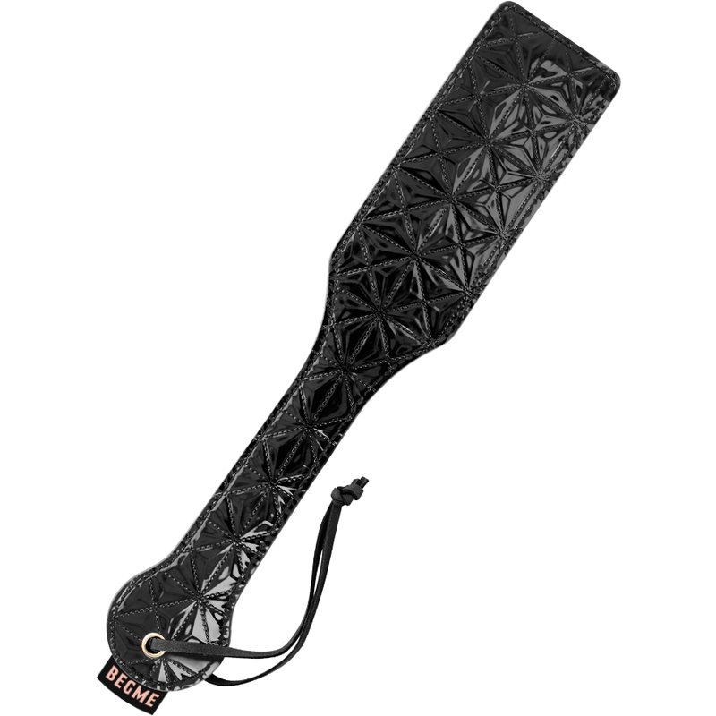 Paddle en cuir végétalien noir