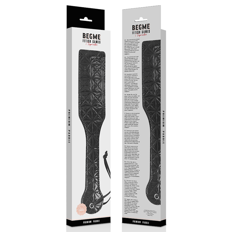 Paddle en cuir végétalien noir