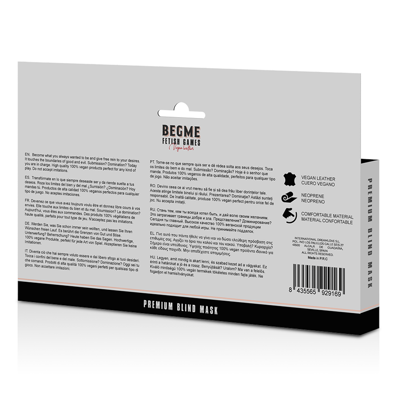 Masque Aveugle BEGME Rouge BDSM