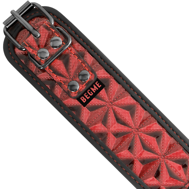 Collier en cuir végan rouge Begme