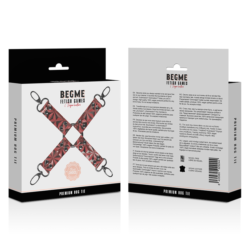 Cravate de Porc en Cuir Végétalien Premium Édition Rouge