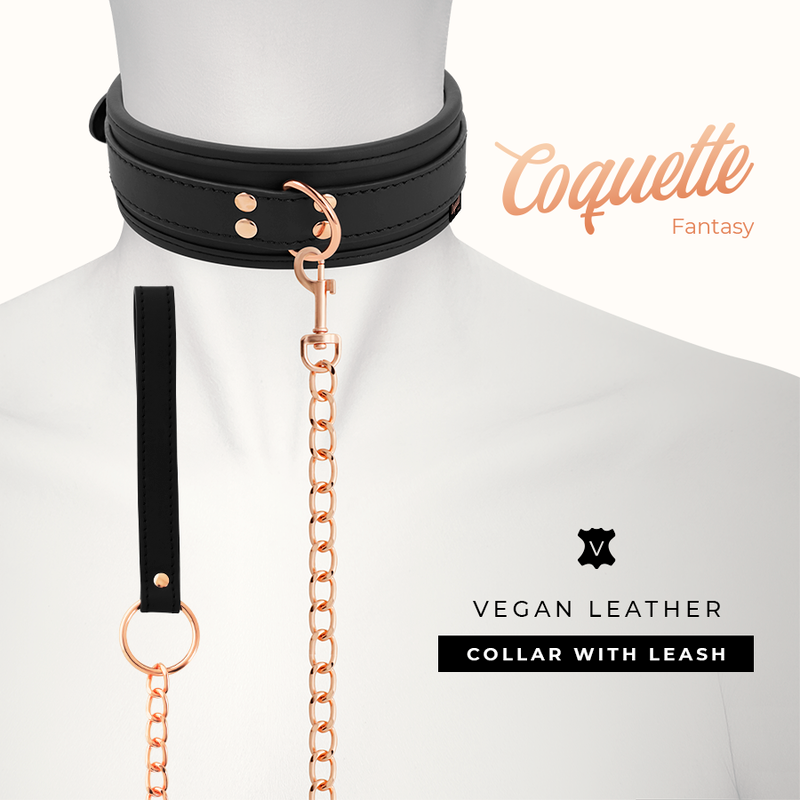 Collier fantaisie en cuir végétalien avec bracelet