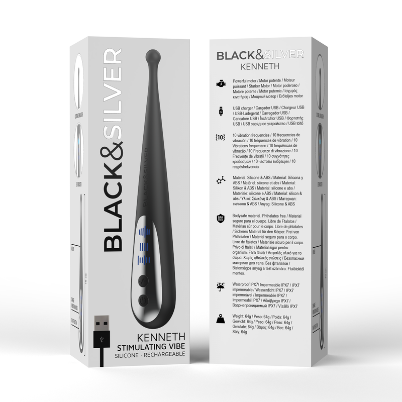 Kenneth Black&Silver - Vibromasseur puissant