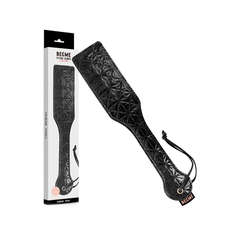 Paddle en cuir végétalien noir
