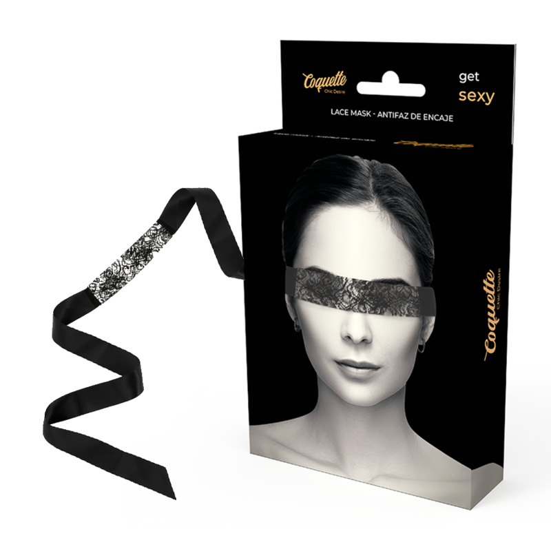 Masque en Dentelle Noire avec Ruban Coquette