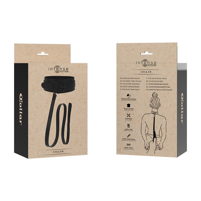 Collier en Cuir Vegan Fetish Intense