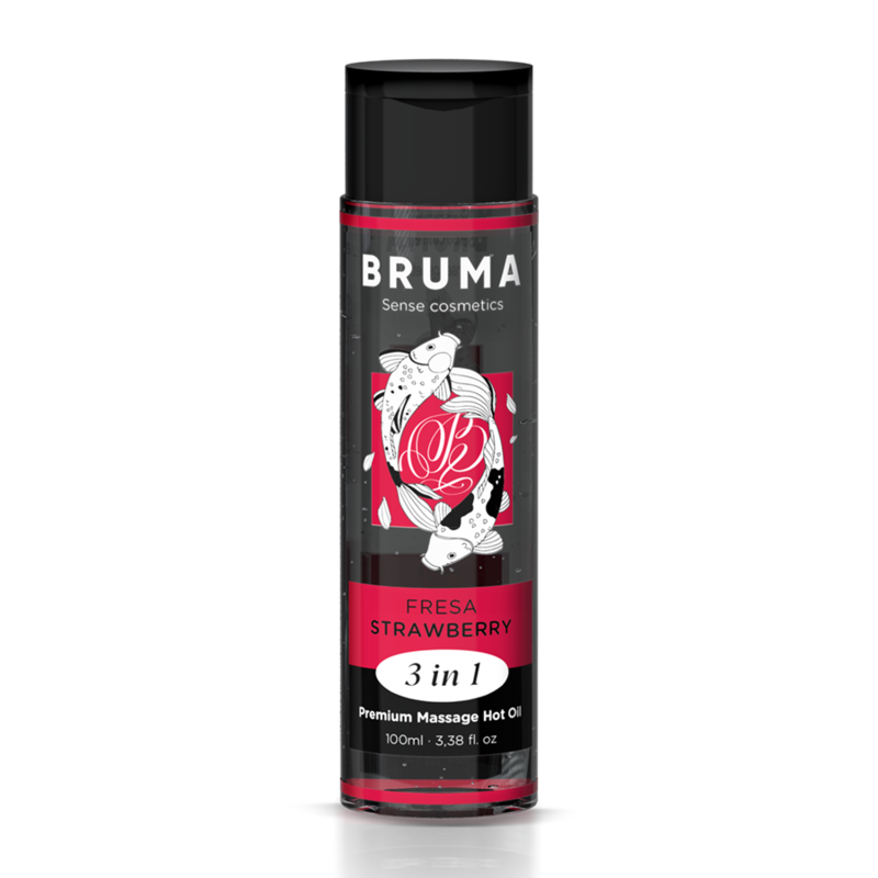 BRUMA - Huile de Massage Effet Chaleur Saveur Fraise 3-en-1 - 100 ml