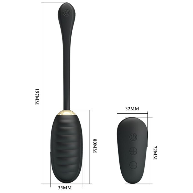 Œuf vibrant Doreen rechargeable noir Pretty Love