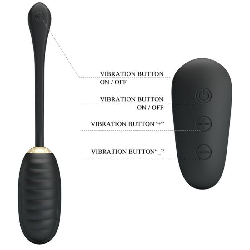 Œuf vibrant Doreen rechargeable noir Pretty Love
