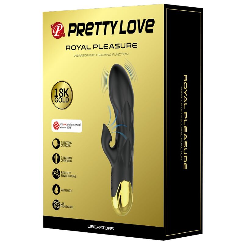 Vibromasseur de Luxe Rechargeable Noir Plaqué Or