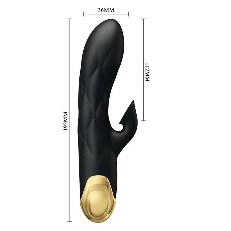 Vibromasseur de Luxe Rechargeable Noir Plaqué Or