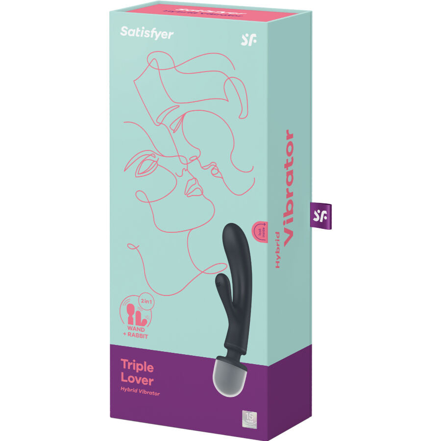 Masseur vibrateur lapin Triple Lover gris