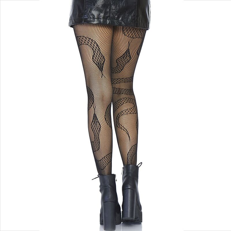 Collants résille à motif serpent