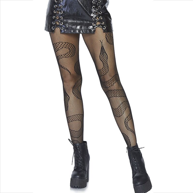 Collants résille à motif serpent