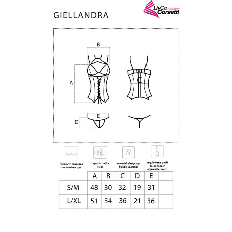 Corset Giellandra Noir Livco Corsetti