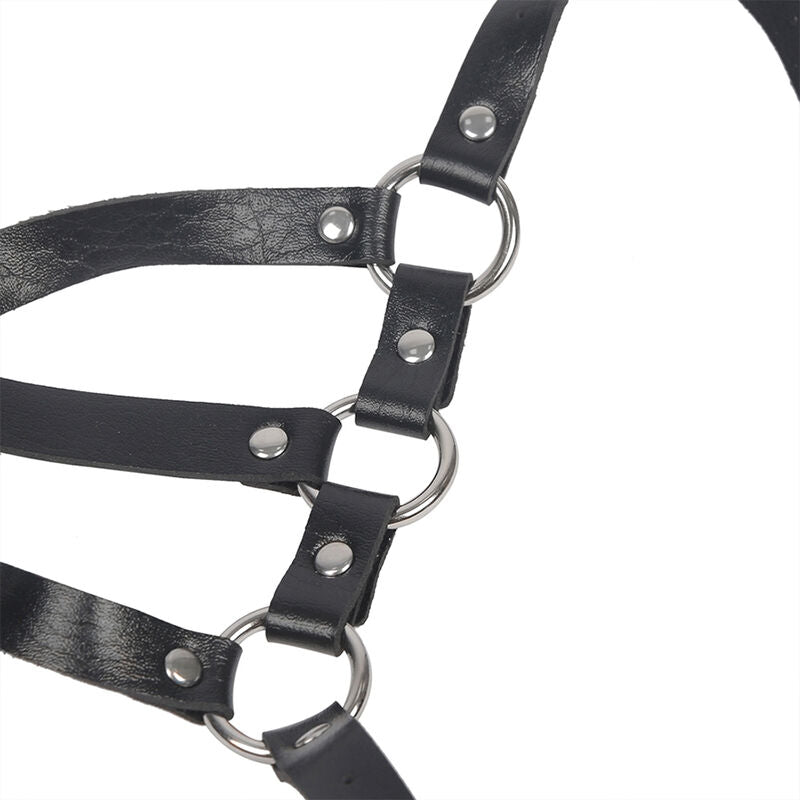 Harnais Corps en Cuir Noir