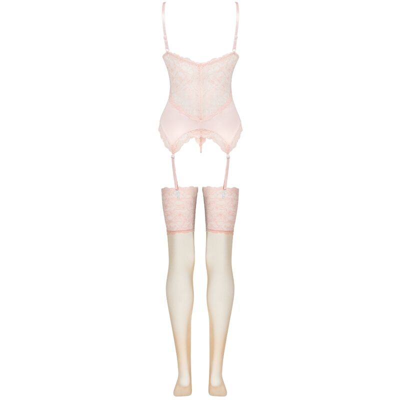 Ensemble Persinne Pêche – Corset, Culotte et Bas