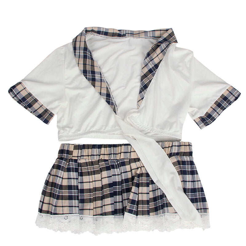 Costume Décolletée Sexy Haut et Jupe Carreaux