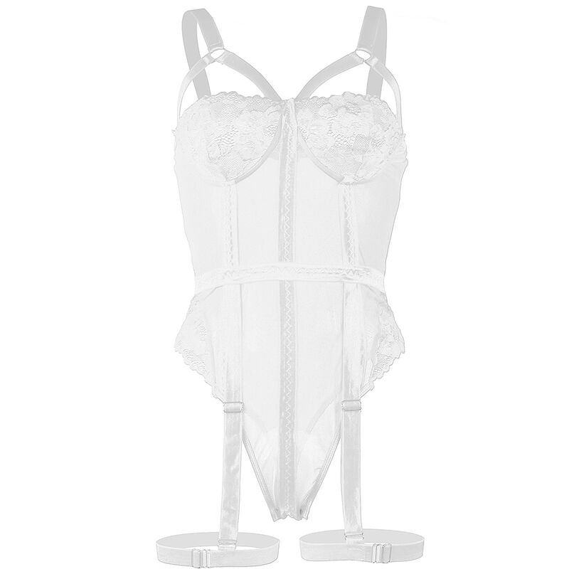 Teddy Sexy Blanc avec Jarretière