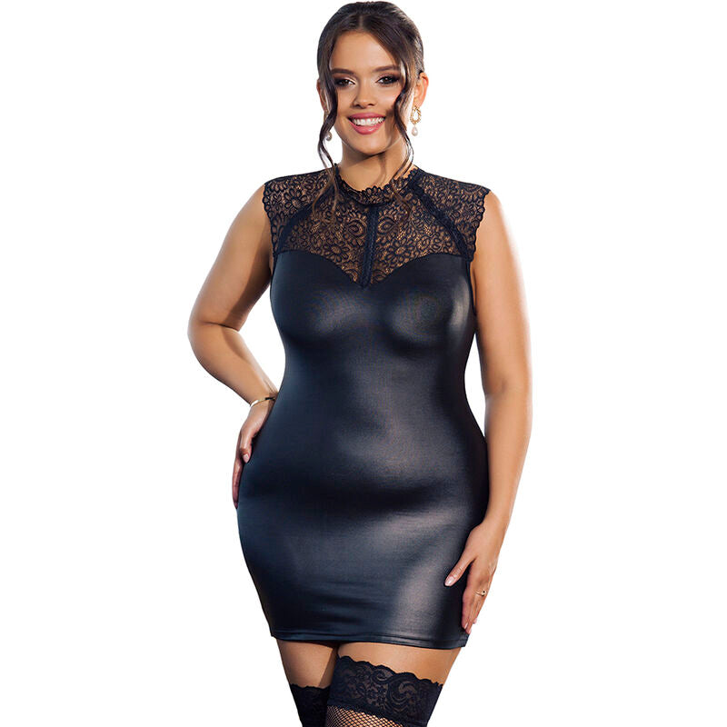 Robe Sexy en Simili-Cuir et Dentelle de Subblime