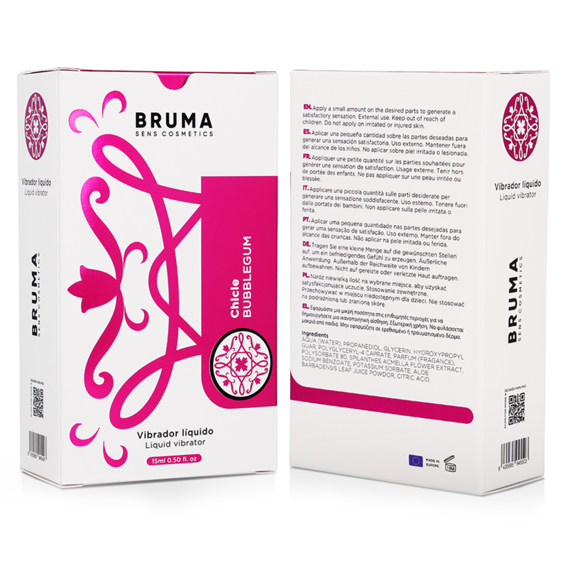 Gel intime vibrant saveur bubblegum BRUMA 15 ml