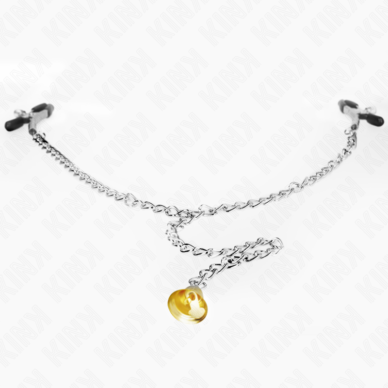Pinces à Tétons avec Chaîne et Pendentif Clochette