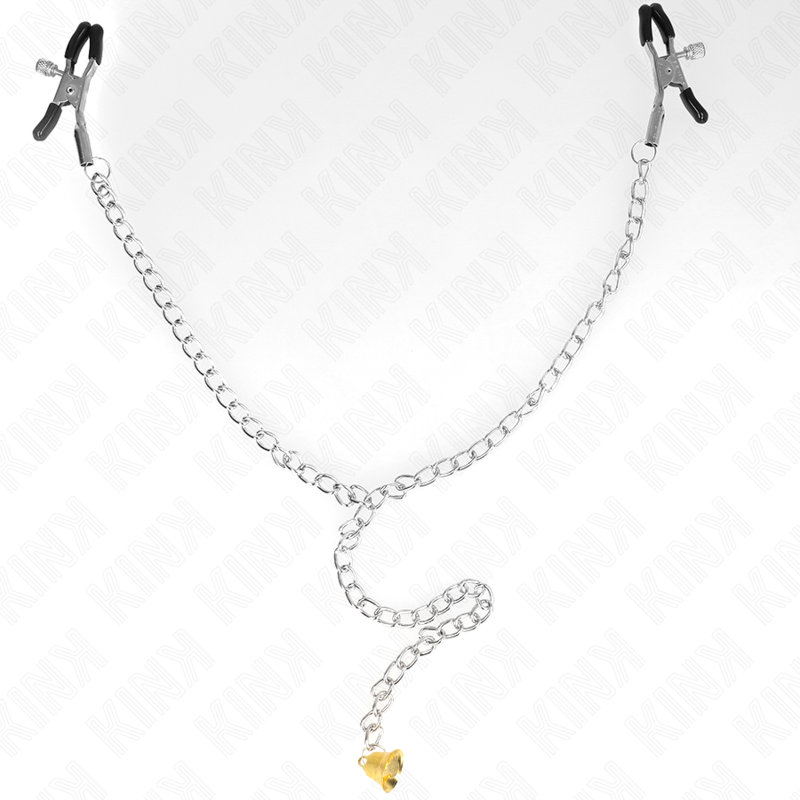 Pinces à Tétons avec Chaîne et Pendentif Clochette