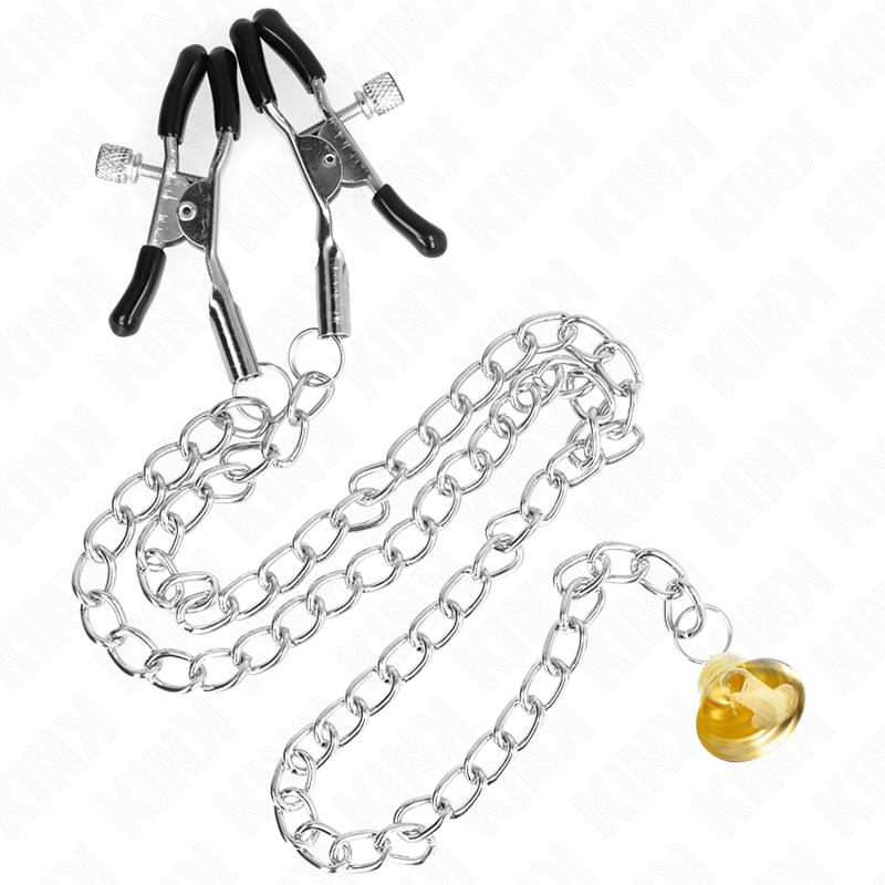 Pinces à Tétons avec Chaîne et Pendentif Clochette