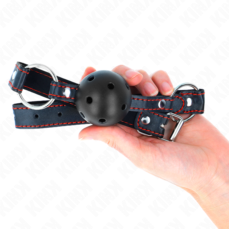Bâillon-boule creux dur noir