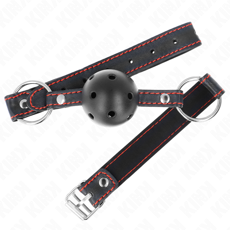 Bâillon-boule creux dur noir