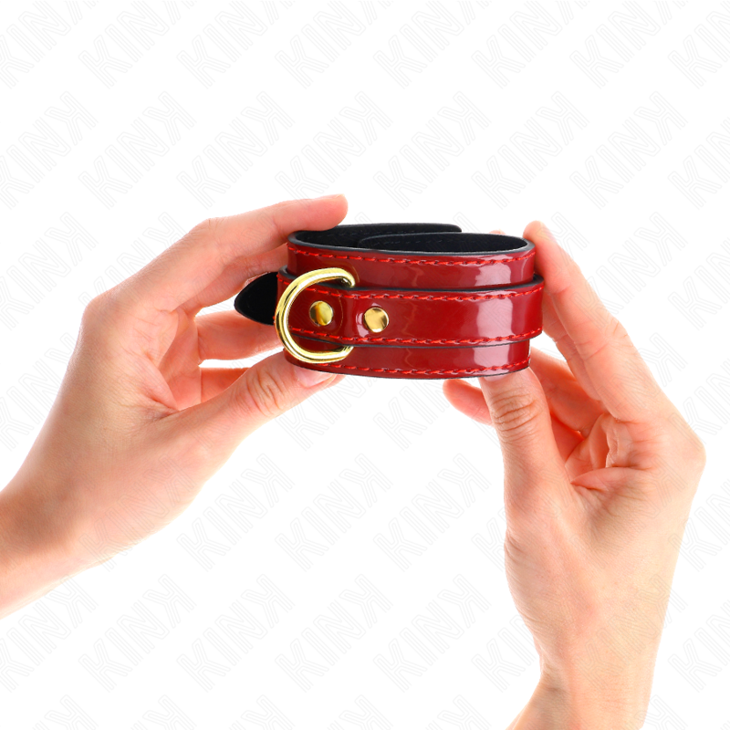 Menottes Rouges Ajustables avec Chaîne Dorée