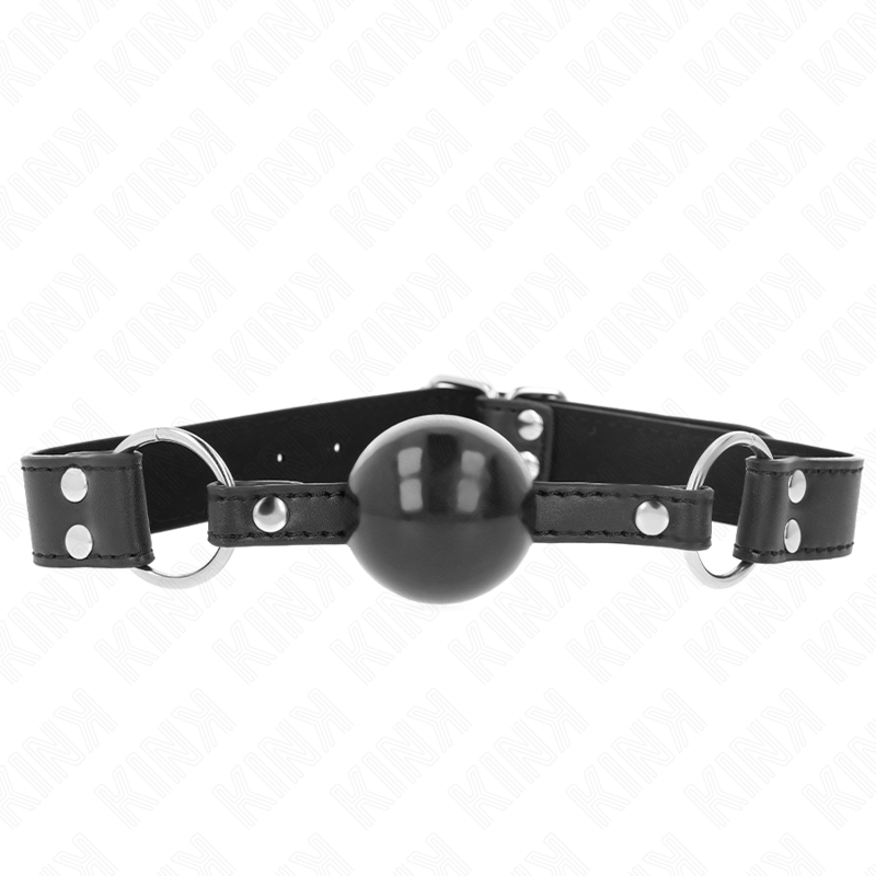 Bâillon-boule souple et solide avec sangle en cuir