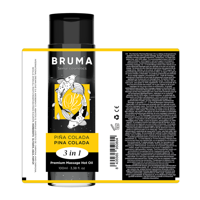 BRUMA - Huile de Massage Effet Chaleur Saveur Pina Colada - 100 ml