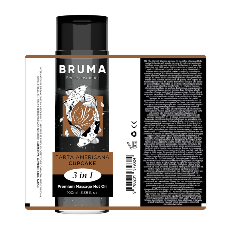 Huile de massage chaleur saveur cupcake BRUMA 100 ml
