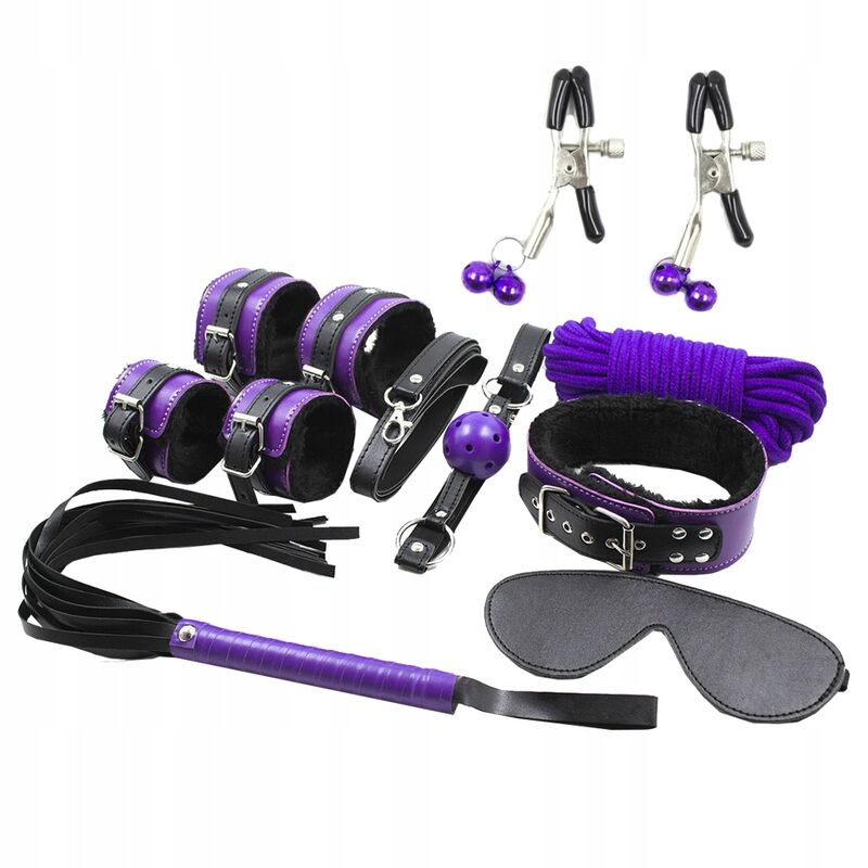Coffret BDSM 8 Pièces Noir et Violet