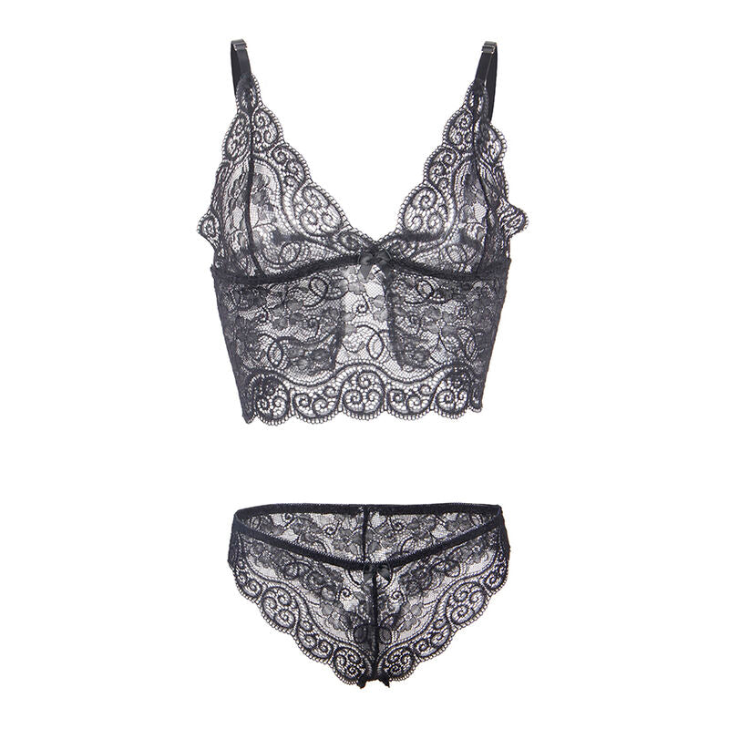 Chemisier de Nuit en Soie & Dentelle + Culotte L/XL