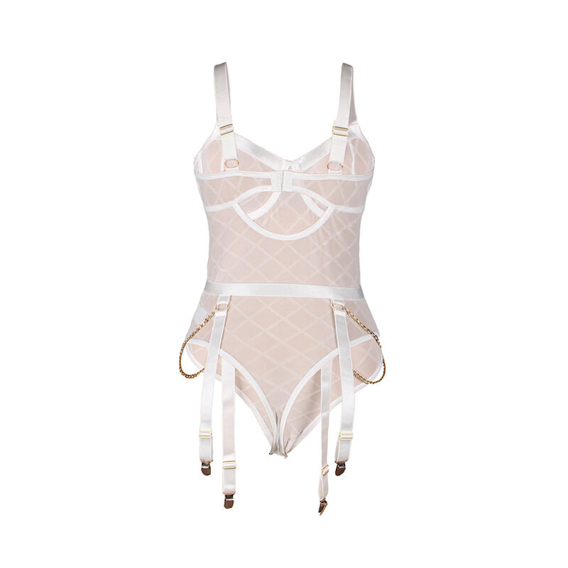 Body Blanc avec Chaînes et Porte-Jarretelles – SUBBLIME