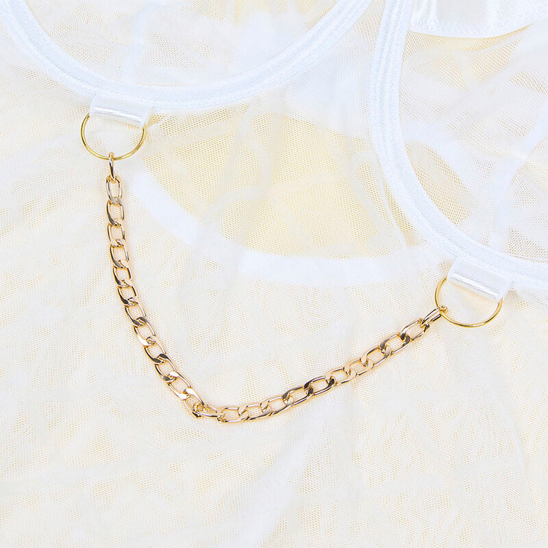 Body Blanc avec Chaînes et Porte-Jarretelles – SUBBLIME
