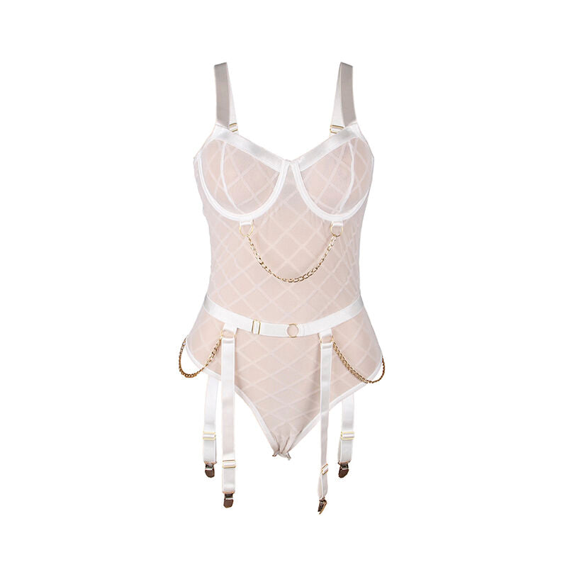 Body Blanc avec Chaînes et Porte-Jarretelles – SUBBLIME