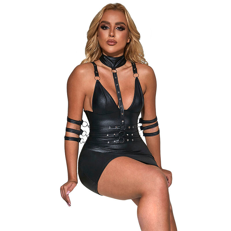 Robe Bondage en Cuir Noir