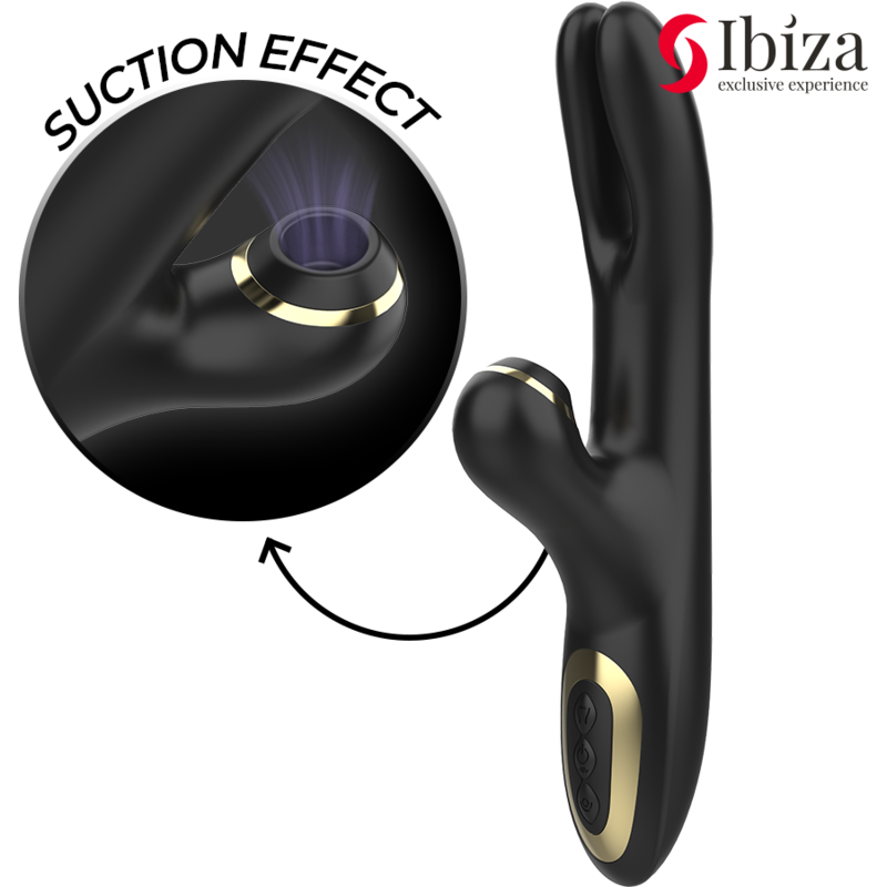 IBIZA - Vibromasseur Double Serrage Noir
