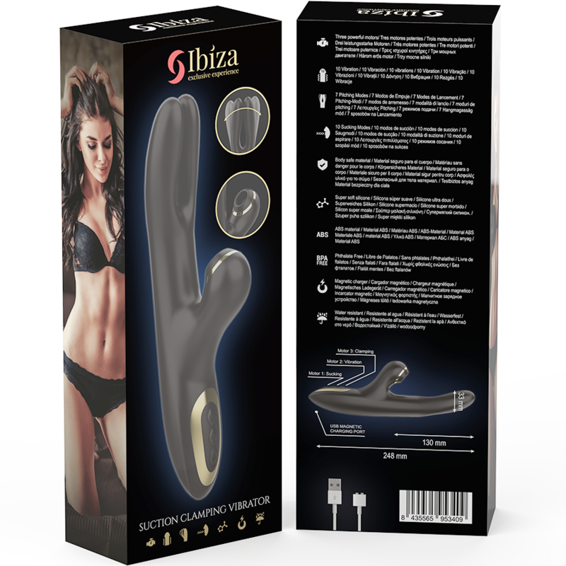 IBIZA - Vibromasseur Double Serrage Noir
