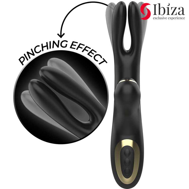 IBIZA - Vibromasseur Double Serrage Noir