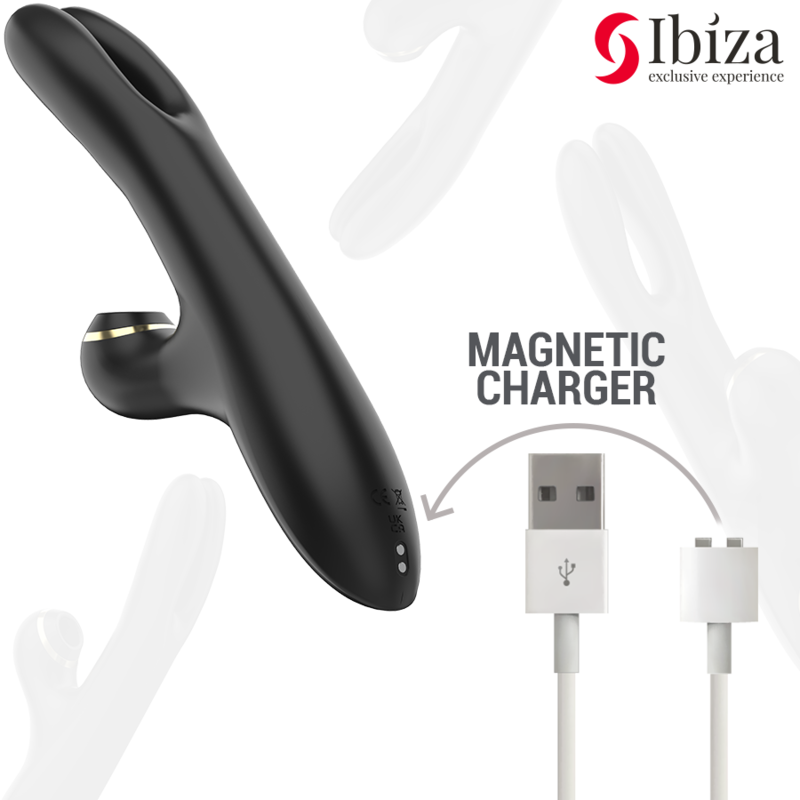 IBIZA - Vibromasseur Double Serrage Noir