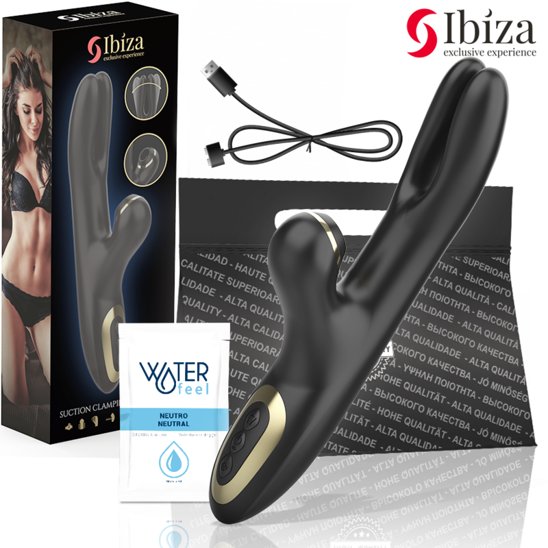 IBIZA - Vibromasseur Double Serrage Noir