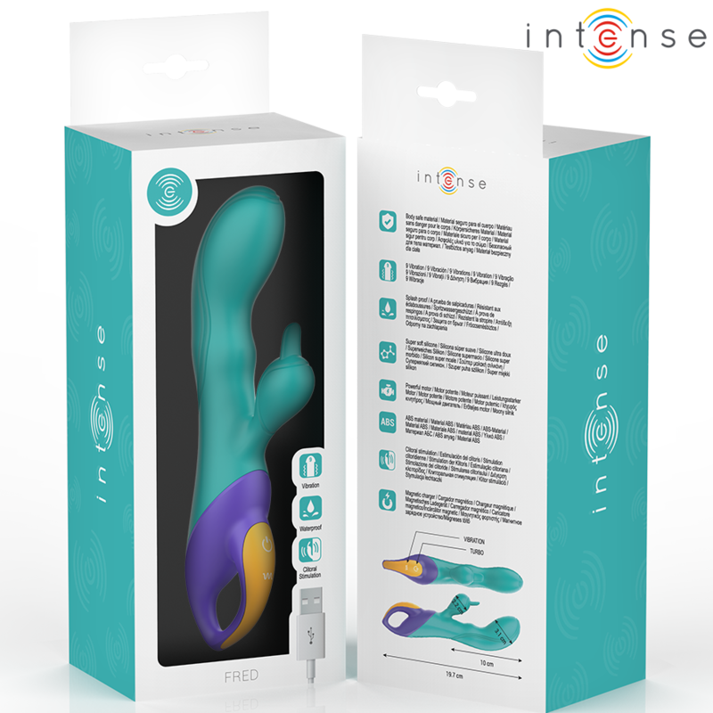 Vibromasseur rabbit bleu FRED Intense