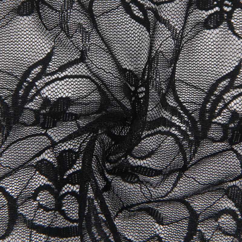 Nuisette en Dentelle à Bretelles Réglables Noires