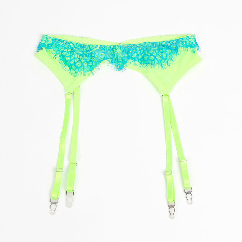 Ensemble dentelle verte et bleue pour séduction